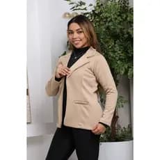 Blazer Neoprene Femenino Social 2026 Elegante Inverno