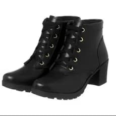 Bota coturno salto baixo tratorado feminino moda N37