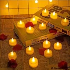 Velas Eletrônicas LED Decorativa Romântica Luz Amarela com Baterias Inclusas