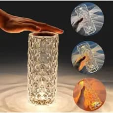Luminária Abajur Led de Cristal Recarregável 16 Cores Vibrantes