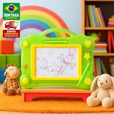 Lousa Magnética Mágica DTY0869 Infantil com Caneta para Desenho Criativo Verde ou Rosa