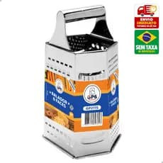 Ralador de Alimentos Universo 6 ou 4 Faces em Aço Inox Metal Multiuso Queijo Legumes Cozinha GP6