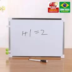 Quadro Branco Lousa Magnética Amigold com Caneta Apagador 20x30 25x35 30x40 35x50 CM