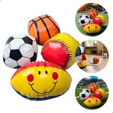Kit 4 Dados Bola Espuma 10cm Bebê Infantil Macio Futebol Basquete Beisebol Americano