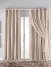 Cortina com Blackout PVC com Tecido Voil 4,00 metros 4,00 m x 2,50 m Varias Cores PROMOCAO