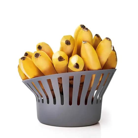Fruteira de Mesa Oval Cinza Grafite – Design Sofisticado
