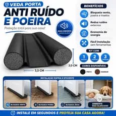 Veda Porta Impermeável 80/90/100cm Preto ou Marrom | Kit 1 ou 2 Unidades Anti Poeira e Insetos