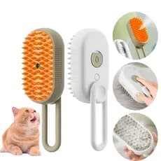 Escova A Vapor Para cães e gatos 3 Em 1 pente Elétrico Remoção de pelos e massageador