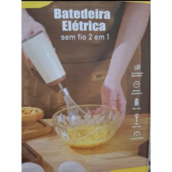 Batedeira elétrica Misturador de Ovos Sem Fio 2 em 1 com Cabo USB