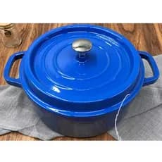 Panela Caçarola de Ferro Fundido Esmaltada Antiaderente para Assar  Ideal para Fogão e Forno 20 c