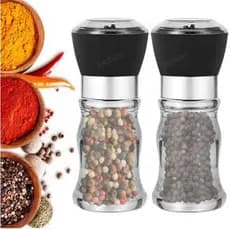 kit 2 Moedorres de Sal Grosso Pimenta Condimentos dE Aço Inox - saleiro