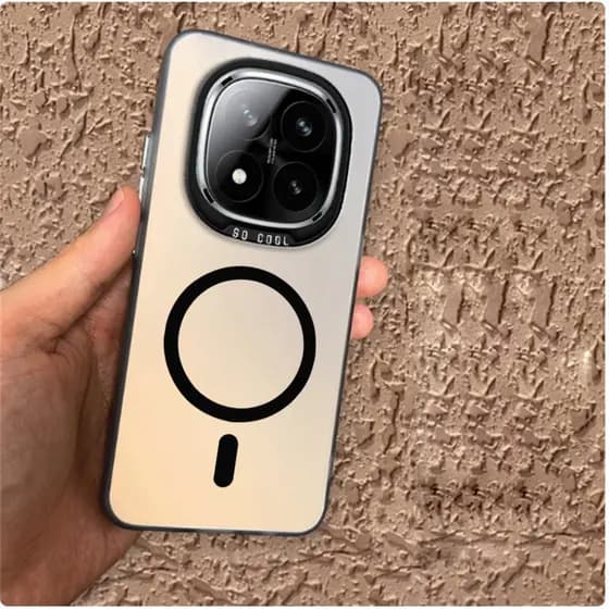 Invólucro Para Redmi Note 14 Pro 4G5G/Plus/Xiaomi POCO X7 5G Prata IMD Capa Protetora À Prova De Choque Com Adesivo Magn
