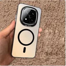 Invólucro Para Redmi Note 14 Pro 4G5G/Plus/Xiaomi POCO X7 5G Prata IMD Capa Protetora À Prova De Choque Com Adesivo Magn