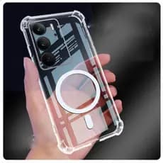 Capa Protetora Transparente Para Realme 14X C75 Macia Com Adesivo Magnético C75X C73 C71
