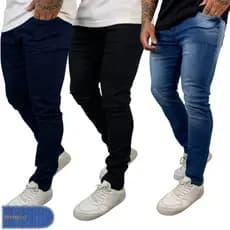 Kit Calças Jeans Masculina  Skinny para trabalho costura reforçada Original