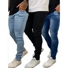 Kit calças jeans masculina Super Skinny original promoção