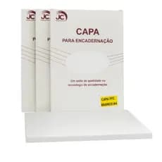 Capa PP Couro Branco A4  50 un