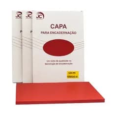 Capa PP Couro Vermelho A4  50 un