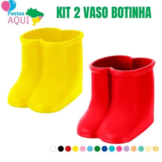 Kit 2 Vaso Botinha 15 Cm - Várias Cores