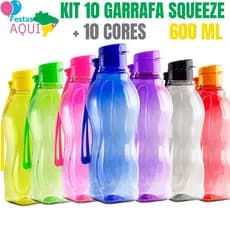 Kit 10 Garrafa Squeeze - 600ml