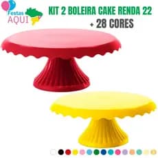 Combo 2 Boleira Cake Renda 22 cm - Várias cores