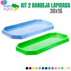 Kit 2 Bandeja Lapidada 30x16 Cm - Decoração pra festa- Festa de aniversário- Artigos de festa