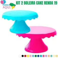 Kit 2 Boleira Cake Renda 19 cm- Suporte de doces- Decoração- Artigos De Festa