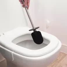 Escova de Silicone para Vaso Sanitário - Base de Banheiro Privada, Alta Eficiência Aço Inox