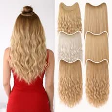 Aplique Cabelo Tic tac Loiro Iluminado Platinado Extensão Mesclado Claro Mel Mega Hair Humano Orgânica Ondulado Liso