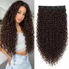 Aplique Tic Tac Cacheado Cabelo Castanho Preto Humano Tela Fibra Orgânico Alongamento Encaracolado Loiro Mega Hair 60cm