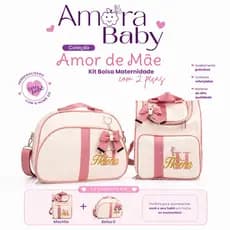 Kit Bolsa Maternidade Com Nome Do Bebê- Produto De Luxo- Menino E Menina- 02 Unidade + Alça Removível