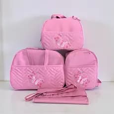 Kit Bolsa Maternidade 4 Peças Grande Térmica Impermeável Trocador Mochila Bebê