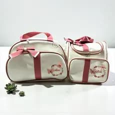 Bolsa Maternidade de bebê Elegante com Nome do Bebê + Frasqueira – AMORA BABY- BOLSA PERSONALIZADA-