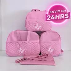 Kit bolsa maternidade 4 peças impermeável térmico Grande - Mala Grande Mala média mochila e trocador - menino e menina
