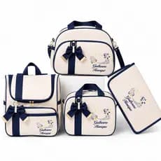 Kit Bolsa Maternidade Luxo Personalizado Com Nome Bordado E Material Impermeável Térmico