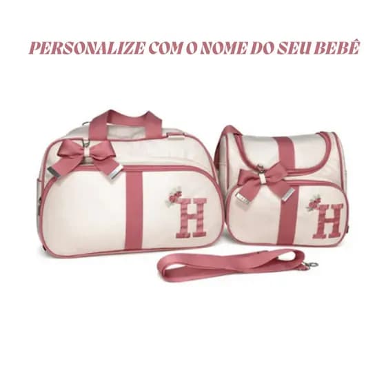 Kit 2 Bolsa Maternidade Personalizado Com Nome Bebê Térmico Impermeável Conforto Gestante Pós Parto