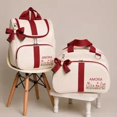 Kit Bolsa Maternidade Impermeável E Térmica Hunter Luxo 2 Peças  | Mochila Maternidade Grande Premium Amora Baby