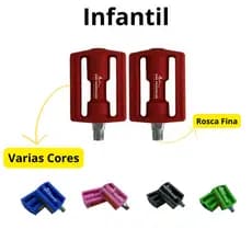 Pedal Bicicleta Infantil Mirim Rosca Fina Cores Aro 16 Nylon Par