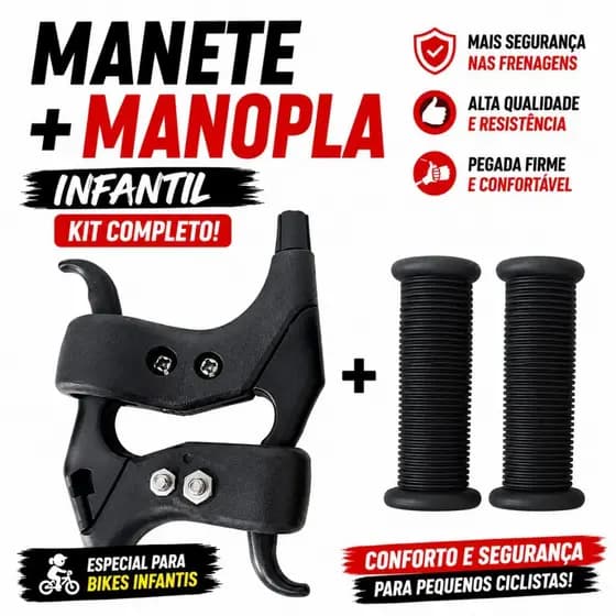 Kit Manopla + Manete Infantil Menino Menina Criança Mirim Conforto Resistente Colorido
