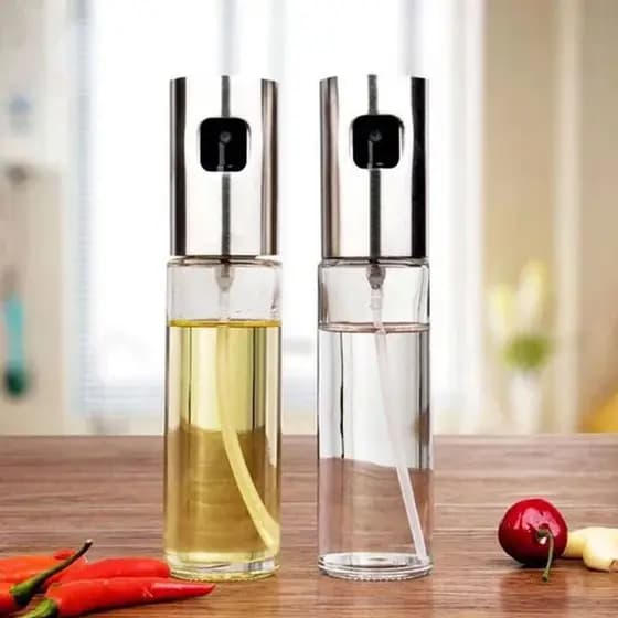Kit 2 Borrifador Kit 2 Borrifador Pulverizador Spray de Vidro de Aço Inoxidável Cozinha 100ml