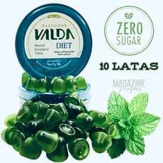 Pastilhas Valda Diet Sabor Mentol Display C/10 Latas de 50g