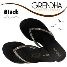 Sandália Grendha Feminina Rasteira Grendene Chinelo Feminino Pretos