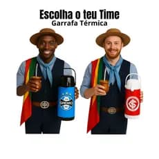 (Aprovada) Garrafa Térmica 1,900ML Time Futebol Agua Quente Fria