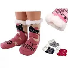 Meia Lã Peruana Infantil Térmica Sola Antiderrapante Menino Menina para Frio Inverno