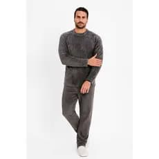 (Aprovado) Pijama Masculino Fleece para Frio Inverno Plus Size Quentinho Marido