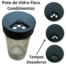 Pote de Vidro Frasco Para Condimentos Cozinha Porta Tempero Porta Condimentos