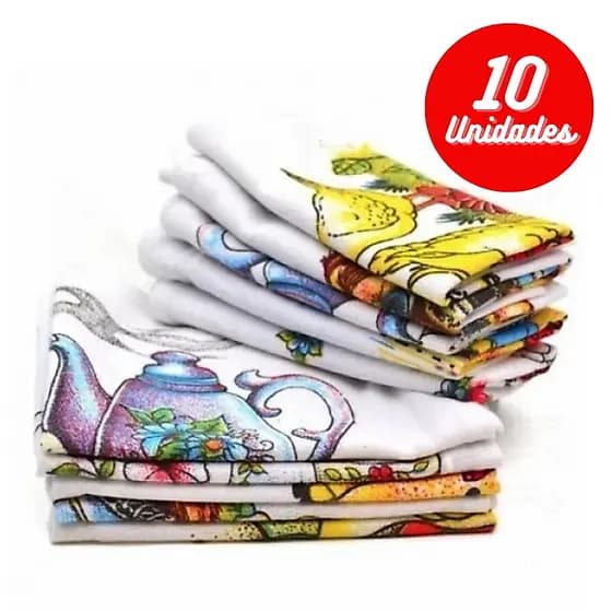 10 Panos De Prato Copa Cozinha Estampado Atoalhado