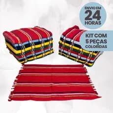 Kit 05 Tapetes de Banheiro Atoalhado Várias Cores