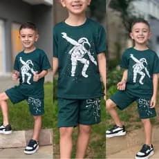 Conjunto Infantil Menino Verão 2026 Camisa e Bermuda Masculina Infantil Dry Fit