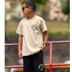 Conjunto Infantil Masculino Bermuda + Camisa  Fresco para o Verão Lançamento